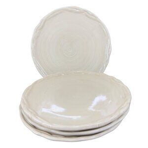 Tracy‎ Porter The Octavia Hill Collection Brown Cream 8inch Plate Dish Set 4 VTG